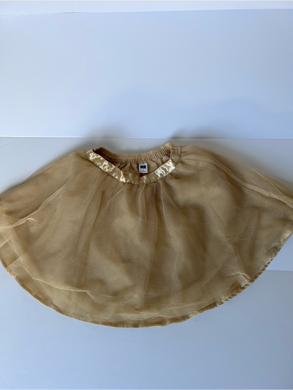 Janie and Jack Girls Gold Tutu Skirt Size 5 Satin Elastic Waist Holiday